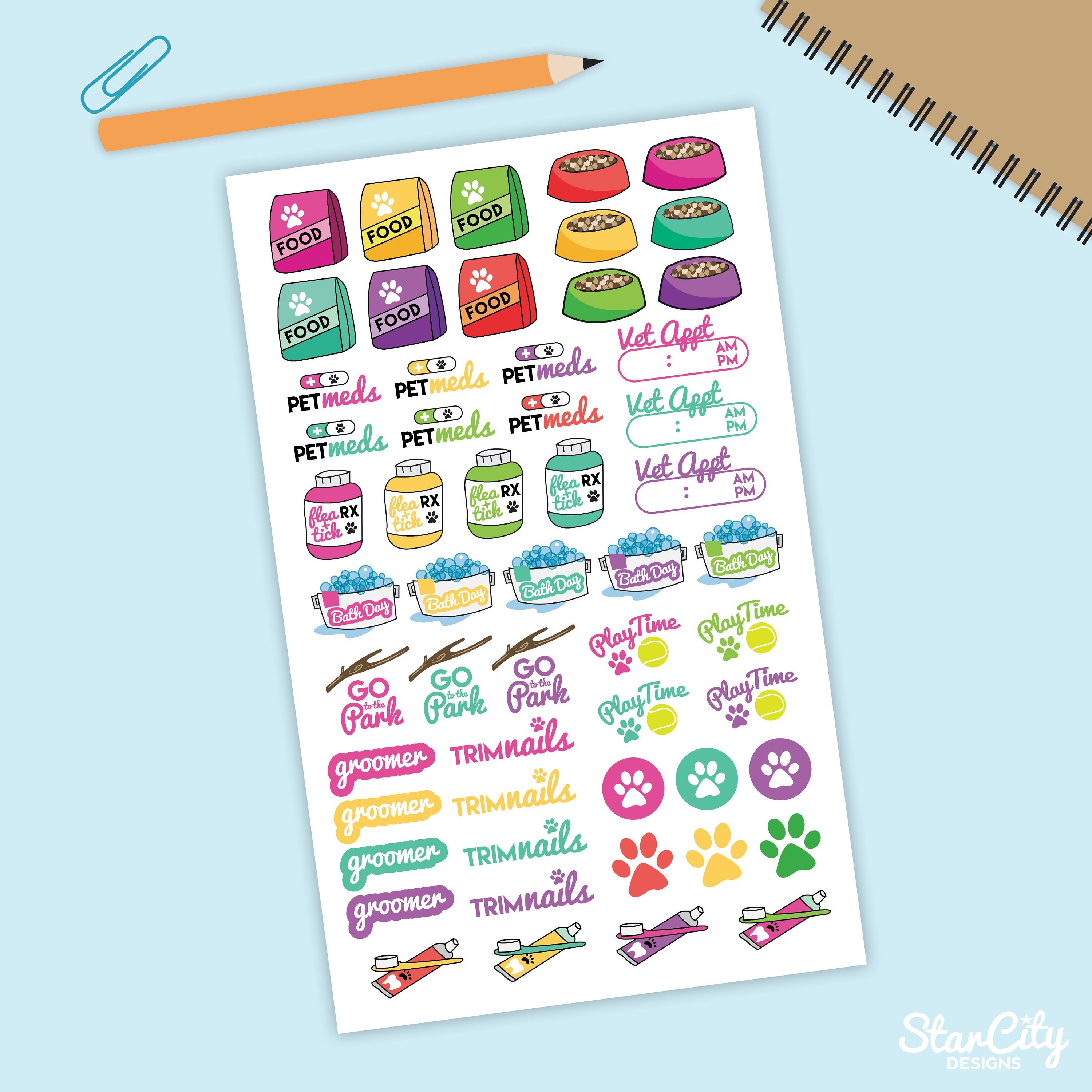 Dog Care Planner Stickers Dog Planner Stickers Dog Planner Etsy