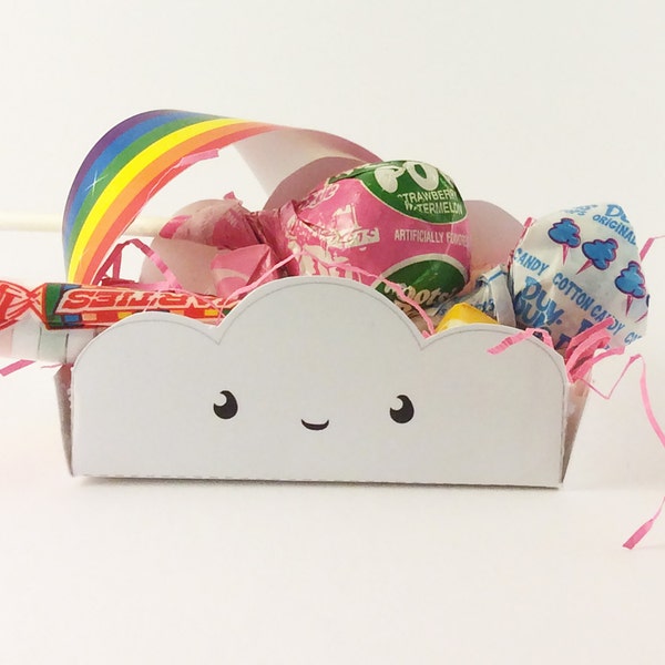 Cloud Favor Box, Printable Party Favor, Rainbow Favor box, Cloud gift box, Printable Party Box, sky gift box, Weather Party Favor