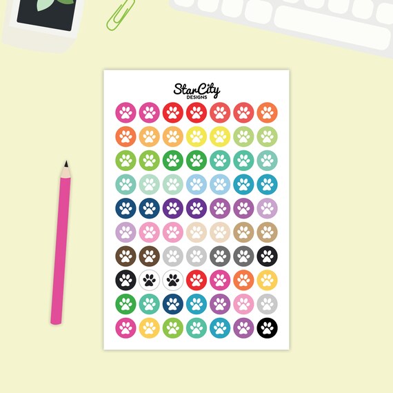 Pet Planner Stickers Paw Stickers Pet Stickers Pet Planner Etsy
