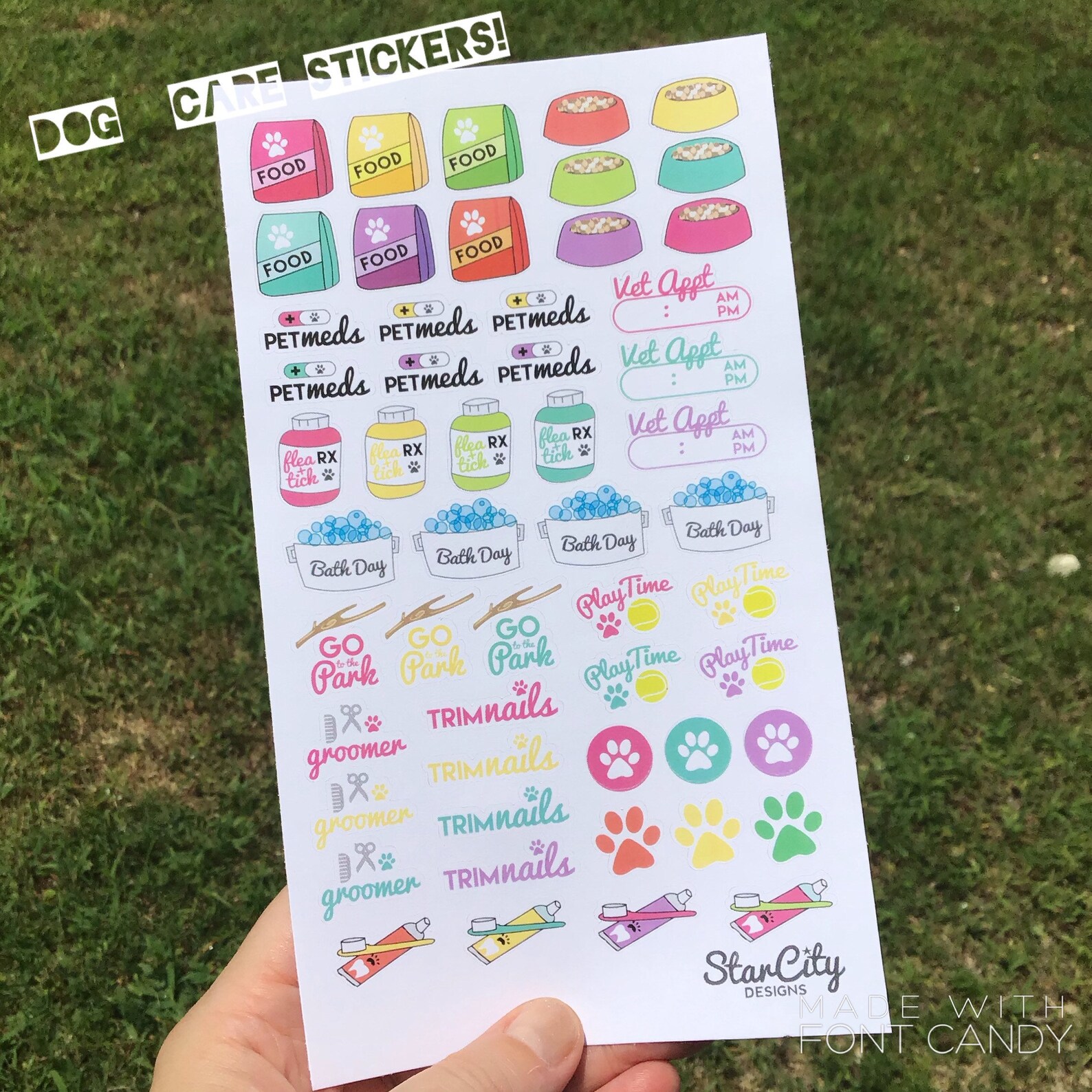 Dog Care Planner Stickers Dog Planner Stickers Dog Planner Etsy