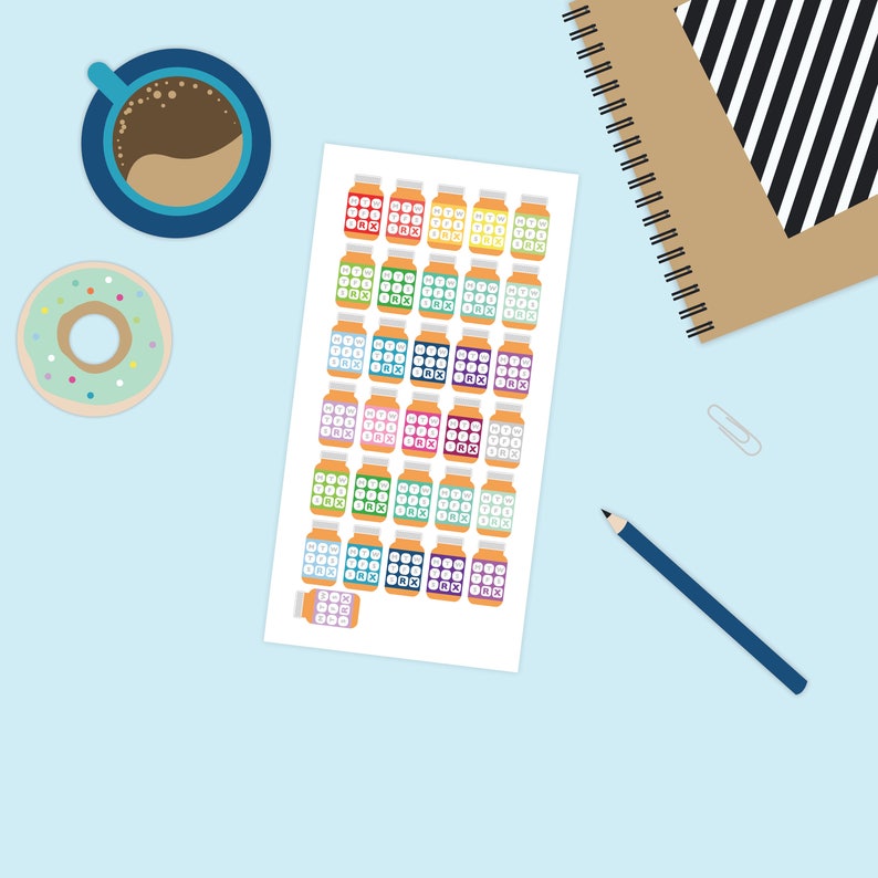 Medicine Tracker Medicine Bottles Medicine Stickers Pill Etsy