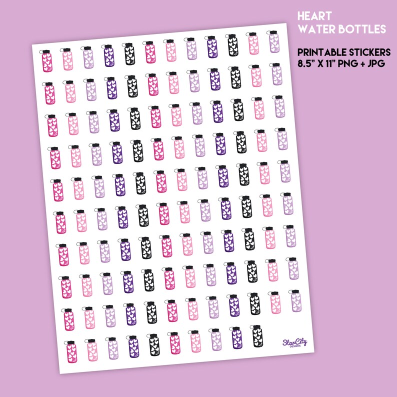 Printable Waterbottle Stickers Water Tracker Hydrate Sticker | Etsy