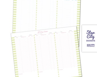 Baby Schedule Chart, Baby Feeding Chart, Diaper Changing Schedule, Printable Schedule, printable baby schedule, pink and blue schedule