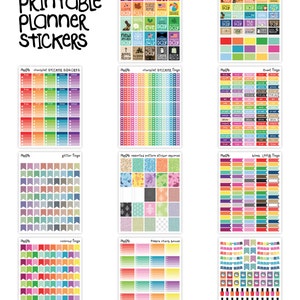 Printable Planner Stickers, planner printable, planner flag, EC Planner, printable planner, event flags, checklist boxes, Holiday Stickers image 2