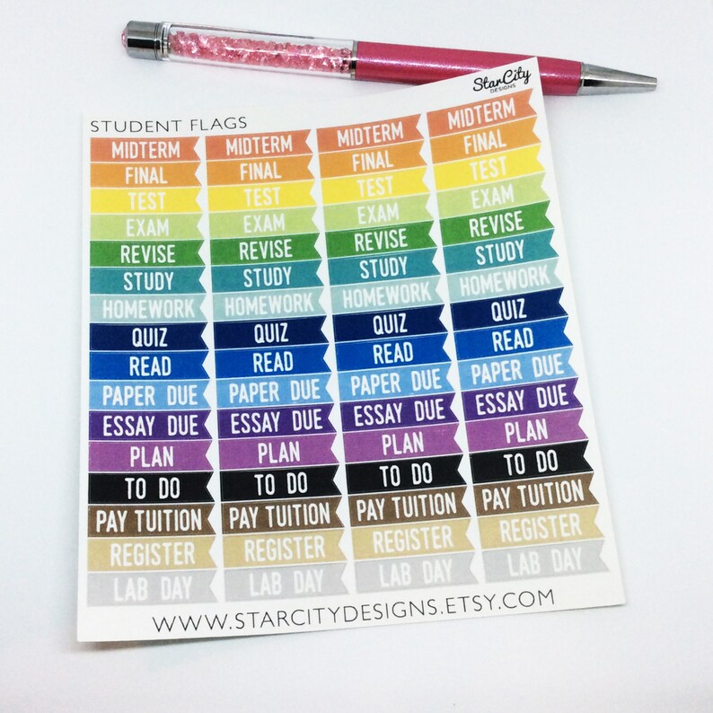 Student Stickers College Student Planner School Stickers Etsy