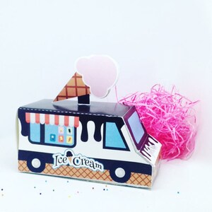 Printable Ice Cream Truck Gift Card/ Favor Box Party Favor - Etsy