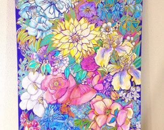 flower paintings etsy