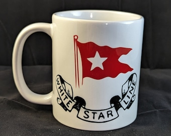 Titanic White Star Line white mug glossy
