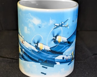 B-29 Superfortress illustrated U.S. Air Force US Army bomber airplane white wrap around glossy mug U.S.A.F.
