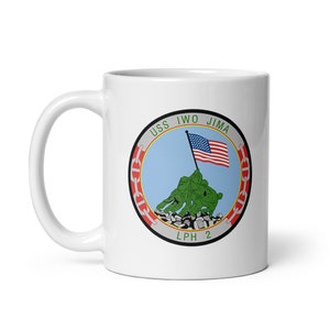 LPH 2 USS Iwo Jima US Navy Landing platform helicopter white glossy mug