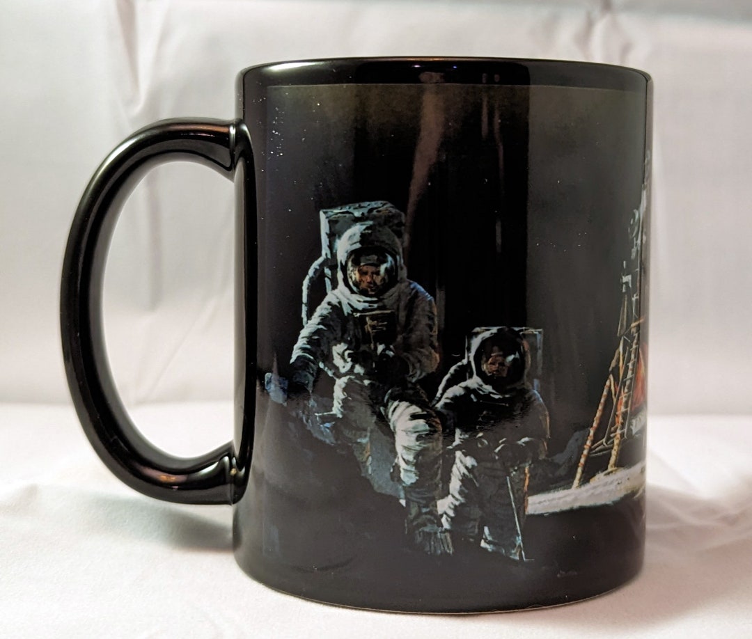 Apollo NASA Illustrated Space Wrap Around Black Glossy Mug - Etsy