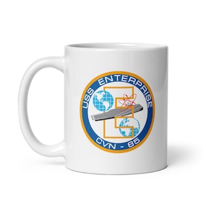 USS Enterprise CVN 65 carrier US Navy white glossy mug