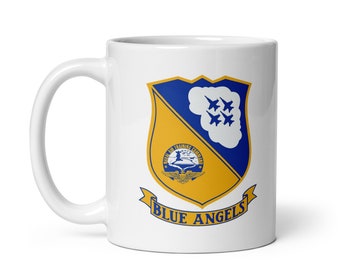 Blue Angels US Navy Naval Air Training Command white glossy mug