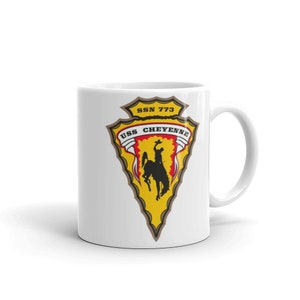USS Cheyenne SSN 773 US Navy white glossy mug submarine sub