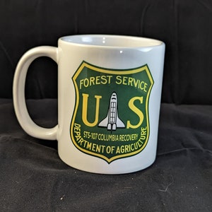 U.S. Forest Service STS-107 Columbia Recovery white glossy mug