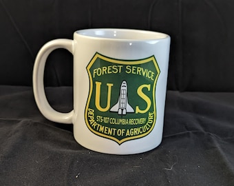 U.S. Forest Service STS-107 Columbia Recovery white glossy mug