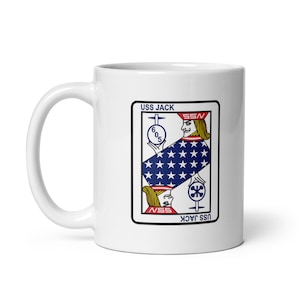 USS Jack SSN 605 US Navy submarine white glossy mug sub