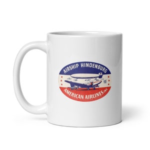 Luftschiff Hindenburg American Fluglinien Inc weißes glänzendes Becherflugzeug