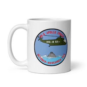 US Navy Helicopter Squadron Apollo recovery HS-8 white glossy mug