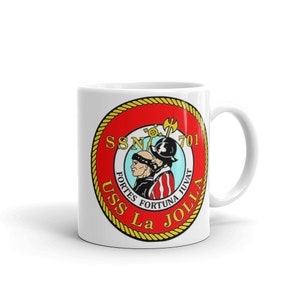 USS La Jolla SSN 701 US Navy white glossy mug submarine sub