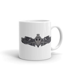 Enlisted surface warfare dolphins US Navy white glossy mug insignia