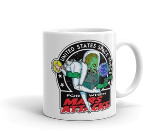 US United States Force USSF For When Mars Attacks white glossy mug space