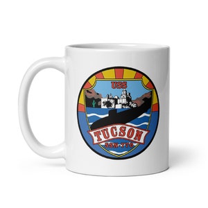 USS Tucson SSN 770 US Navy white glossy sub mug