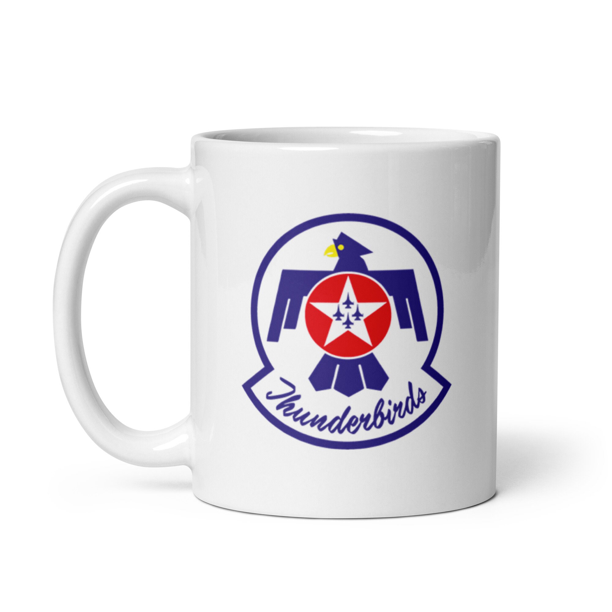 Thunderbirds United States Air Force USAF Kunstflugzeug weiß glänzende Tasse