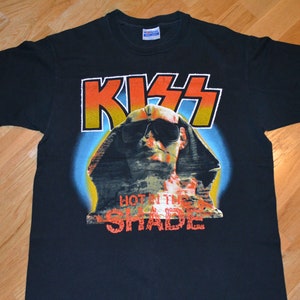 KISS Shirt Gene Simmons Airbrushed T-shirt Vintage Rare White 