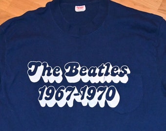 1973 THE BEATLES vintage original rock band record promo camiseta camiseta (L/XL) X-Large 70s 1970s Concierto John Lennon Paul McCartney Regalo
