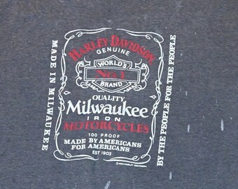 Vintage 1982 Harley Davidson Jack Daniels Graphic T-shirt