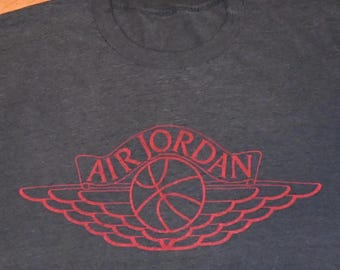 1980er MICHAEL JORDAN Vintage Selten! 1985 Flügel Nike Chicago Bulls Nba Basketball-T-Shirt (XL) X-Large 80er Jahre Jumpman Hip-Hop-T-Shirt Geschenk