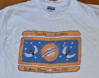 1989 The NEVILLE BROSTHERS vintage rare 80's Yellow Moon Tour concert original tee t-shirt (L/XL) Aaron 1980's 80's tshirt Rock Sould Funk