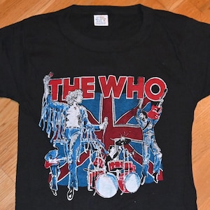 1970&#39;s THE WHO vintage original Rare! 1975 1976 Tour Concert Keith Moon rock band tee t-shirt tshirt (S/XS) Small 70&#39;s Vtg Woodstock GiFT