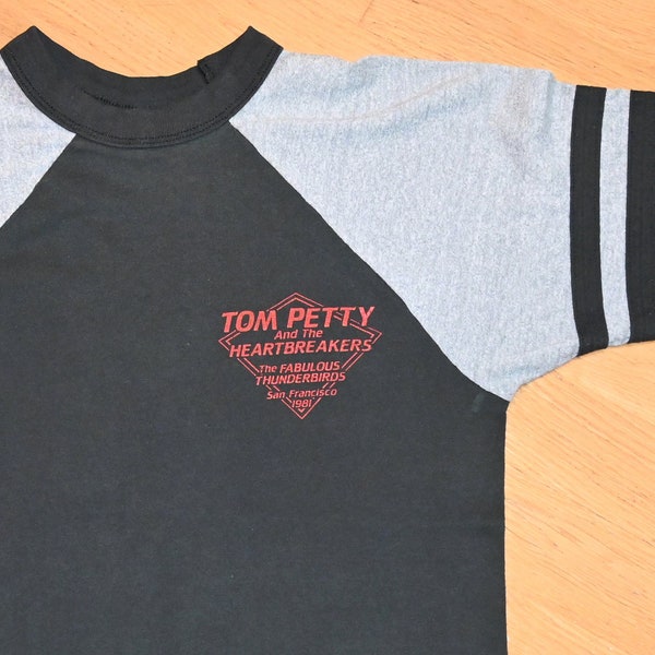 1981 TOM PETTY vintage Rare! 70's 80's San Francisco concert tour original rock band jersey raglan tee t-shirt (S) Small vtg tshirt GIFT