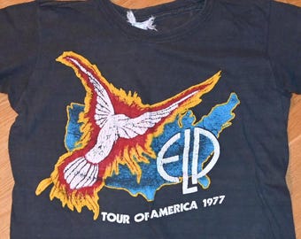 1977 EMERSON LaKE And PaLMER vintage origineel zeldzaam jaren 70 USA Tour concert prog-rock T-shirt T-shirt ELP (S) Klein jaren 70 vtg-shirt E.L.P. Cadeau