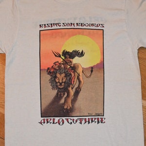1980&#39;s ARLO GUTHRIE vintage Rare 1987 Tour w/ Shenandoah concert original folk rock tee t-shirt (S) Small Woody tshirt 80&#39;s 70&#39;s Vtg GiFT