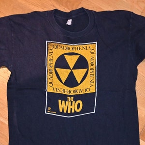 1973 THE WHO vintage original Rare! 70&#39;s Quadrophenia Concert Tour rock band tee t-shirt (M/L) Medium 1970&#39;s Keith Moon Vtg Tshirt GiFT