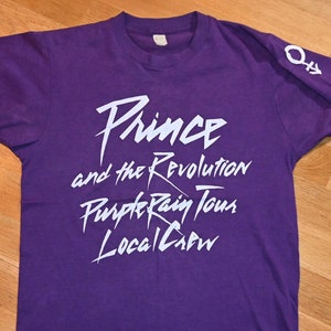 1980&#39;s PRINCE vintage Rare! 1984-85 TOUR original Purple Rain Crew Roadie concert tee t-shirt (M) Medium vtg rock funk soul r&b tshirt GiFT