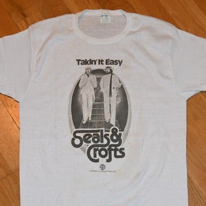 1978 SEALS & CROFTS vintage concert tour rare yacht rock t-shirt tshirt tee and (S/M) Small 70&#39;s 1970&#39;s WB Warner Bros. Records GiFT