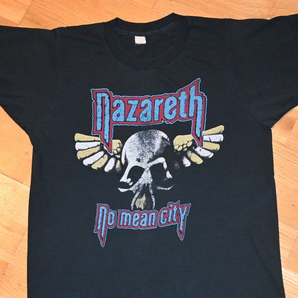 1979 NAZARETH vintage concert '79 No Mean City Tour rare original tee shirt tshirt Naz (S) Small 70's 1970's Rock Band GiFT