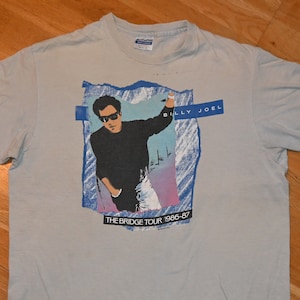 1980&#39;s BILLY JOEL vintage concert 1986-1987 Tour rare original rock band t-shirt (XL) X-Large tee tshirt GiFT 80&#39;s 70&#39;s Piano Man