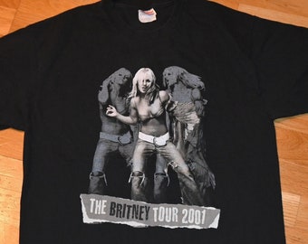 2001 BRITNEY SPEARS vintage seltenes original Konzert Tour T-Shirt (L) Groß 1990er 90er Y2K Pop Rock Tshirt Free Brittany Vtg GiFT