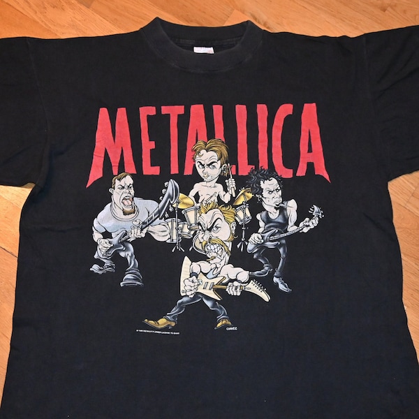 1990's METALLICA vintage concert 1996 Euro Tour original rock band tee t-shirt (L/XL) Large 80's 90's Heavy Metal vtg tshirt GiFT