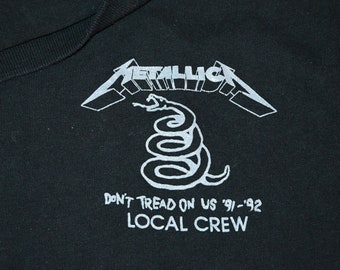1991-92 METALLICA vintage rare concert 1990&#39;s Tour Heavy Metal original rock band Crew Staff tee t-shirt (L/XL) X-Large Tshirt 1980&#39;s GiFT