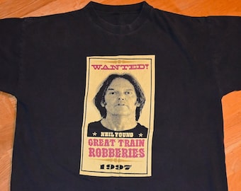 1997 NEIL YOUNG vintage 1990's U.S.A. Tour concert rare original rock tee Crazy Horse Band t-shirt (L/XL) Large 80's 90's tshirt GiFT