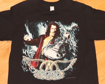 1997 AEROSMITH / JOE PERRY vintage concert 1990's Tour rare rock-n-roll band vtg t-shirt (L) Large Steven Tyler 80's 90's tee tshirt Gift