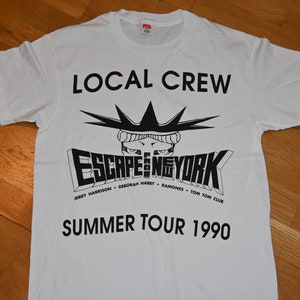 1990 ESCAPE FROM NY Tour - Ramones, Tom Tom Club, Blondie vintage concert rare punk-rock tee shirt (L) Large 80&#39;s 1980&#39;s vtg tshirt New York