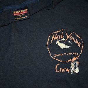 1993 NEIL YOUNG w/ Booker T and the MGs vintage rock concert tour rare original band Crew t-shirt (XL) X-Large 1980&#39;s 1990&#39;s tee tshirt GiFT