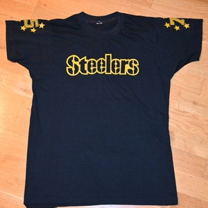 1970&#39;s PITTSBURGH STEELERS vintage original #75 Mean Joe Greene NFL Football shirt jersey tee t-shirt (M/L) Large tshirt Rare Gift